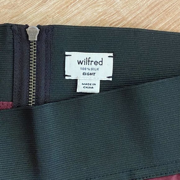 Aritzia Wilfred - Tulip Skirt - Women's US 8 - Burgundy & Black - Picture 3 of 3